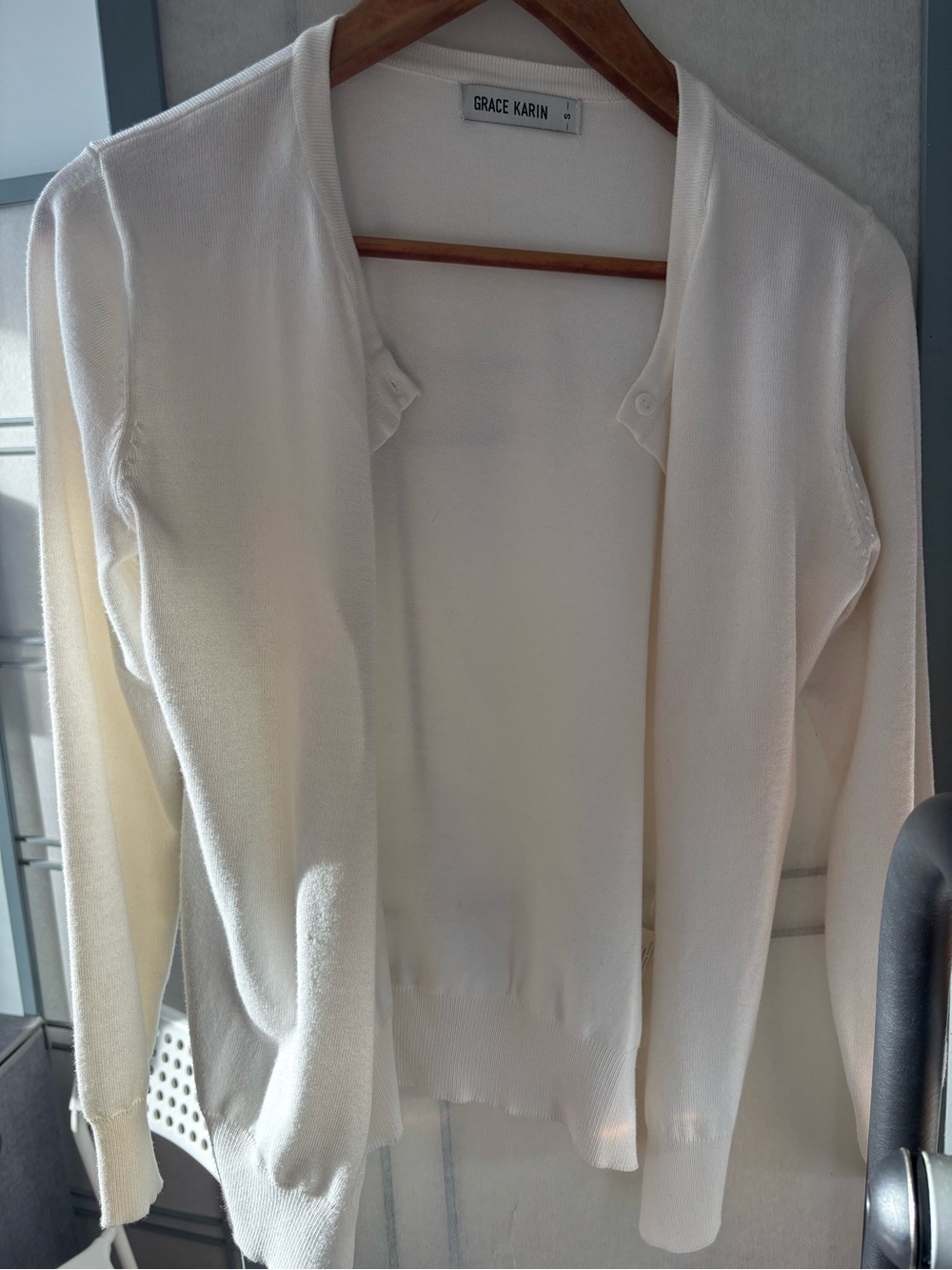 Grace Karin white button up Women's Cardigan